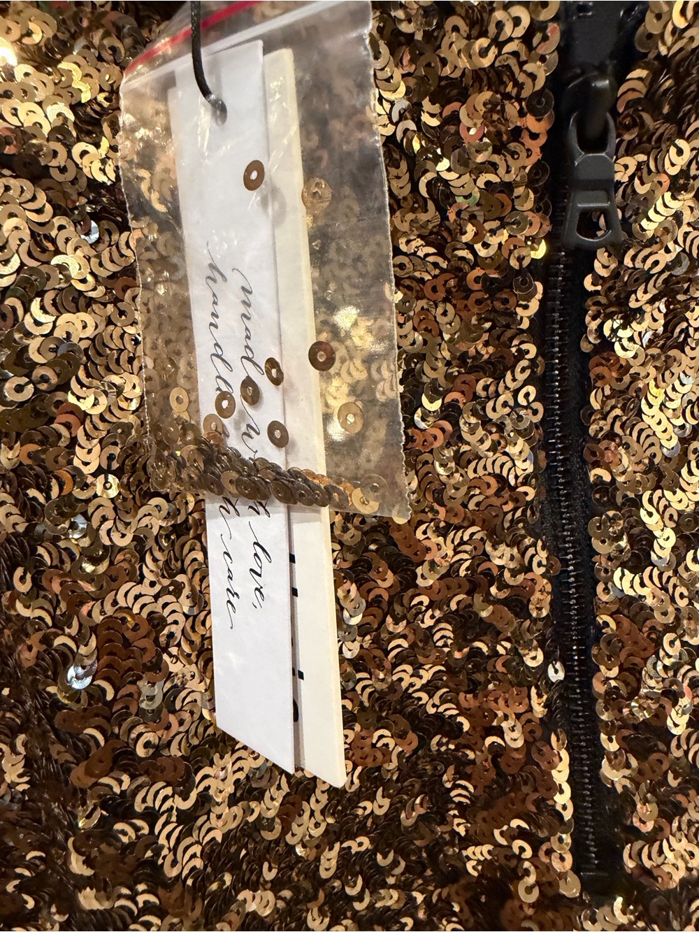 Alice + Olivia Metallic Gold Sequin Wide-Leg Pants - Picture 4 of 6